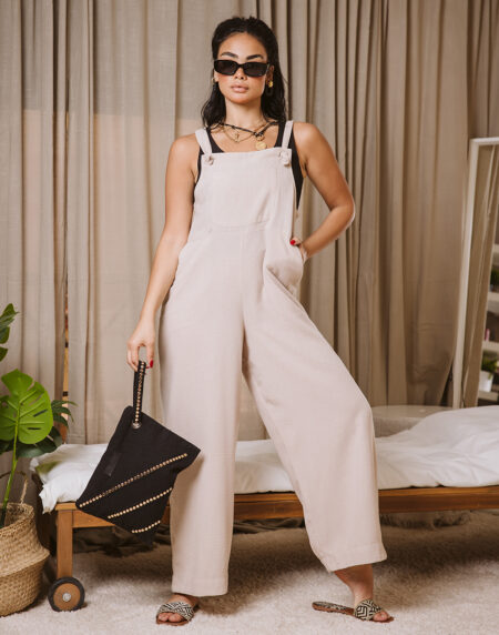 linen square neck jumpsuit