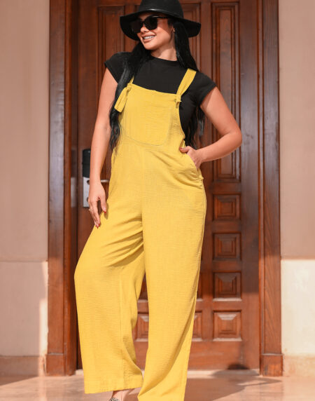 linen square neck jumpsuit - Image 14