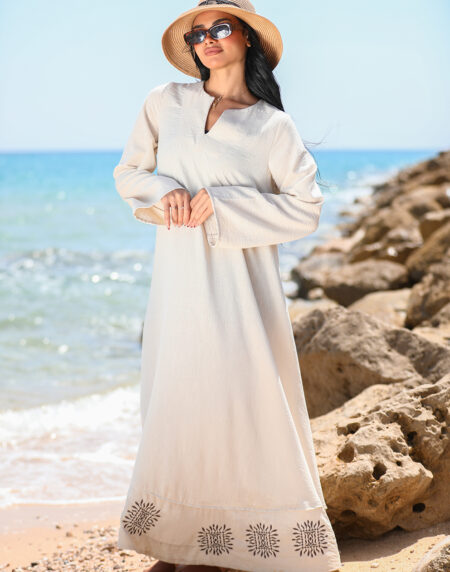 embroired linen dress - Image 4