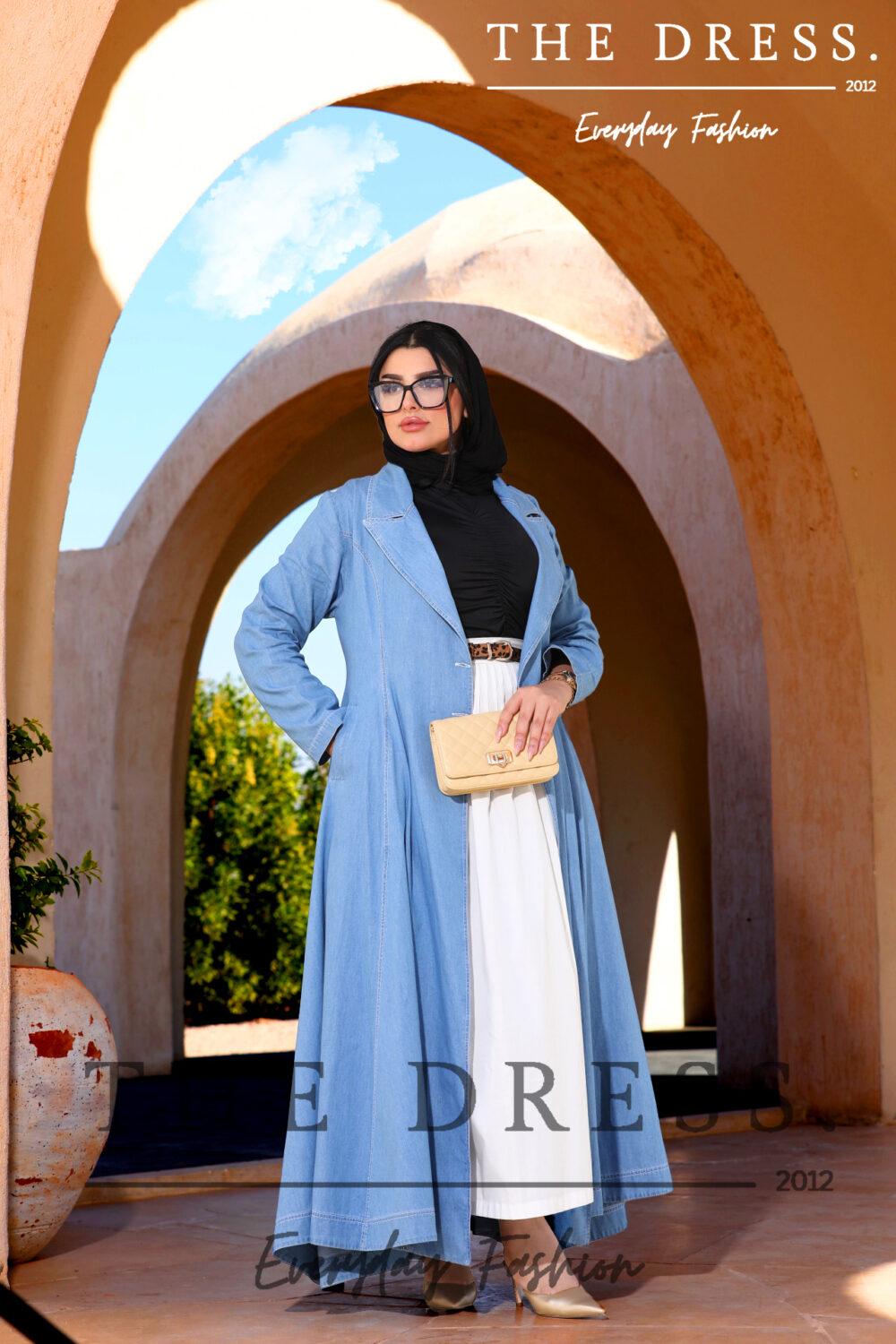 blazer dress in denim - Image 2