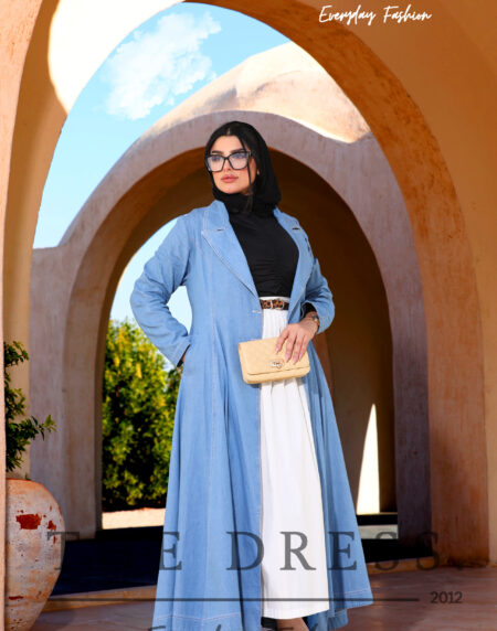 blazer dress in denim - Image 2