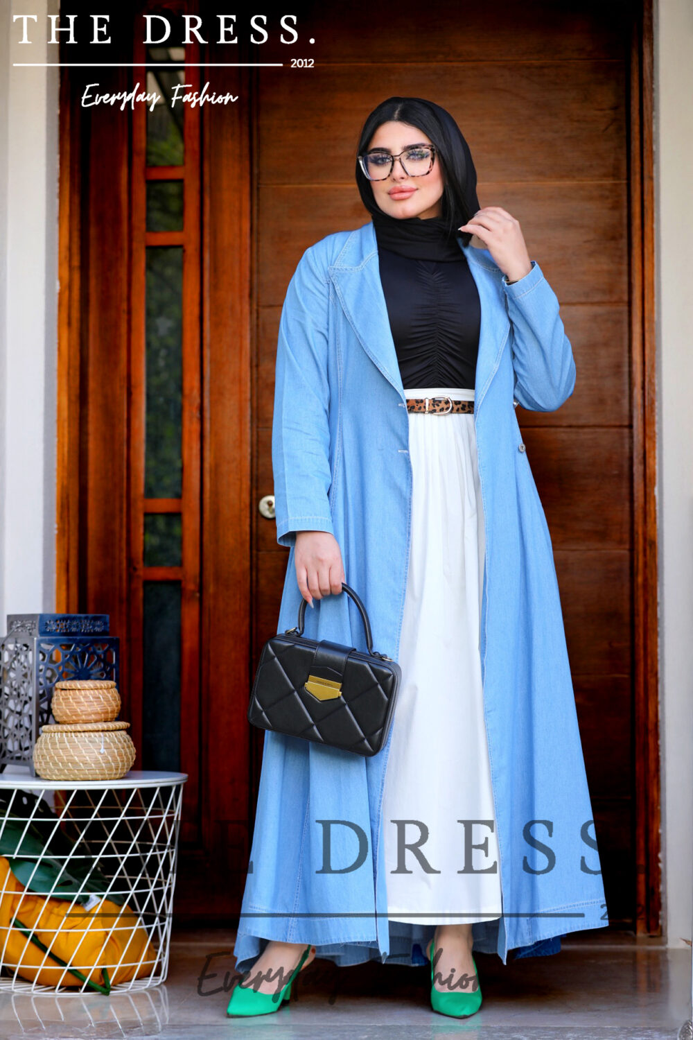 blazer dress in denim - Image 4