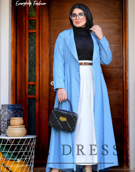 blazer dress in denim - Image 4