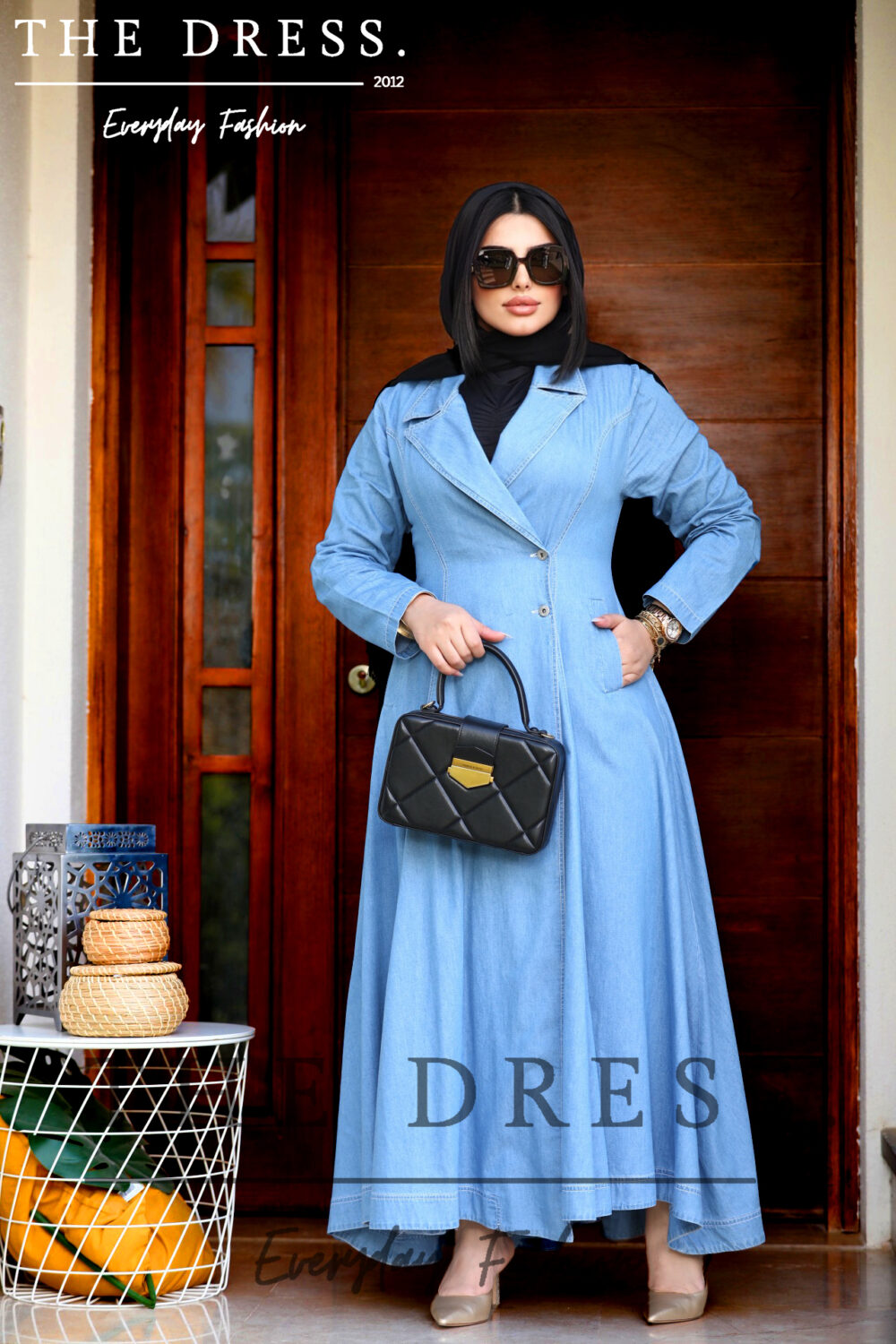 blazer dress in denim - Image 5