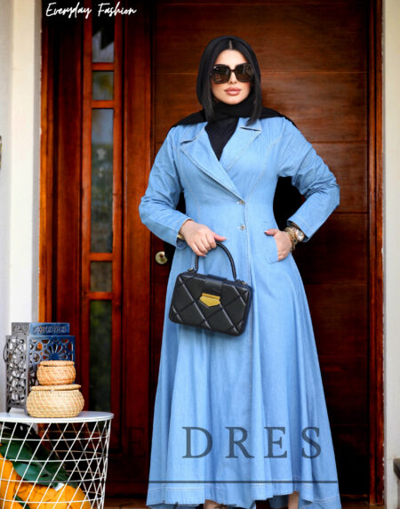 blazer dress in denim - Image 5